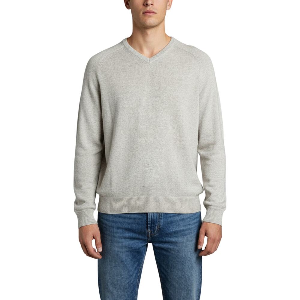 Fairlane & Sons Beige V-Neck Cotton Blend Sweater Men’s Medium NWT